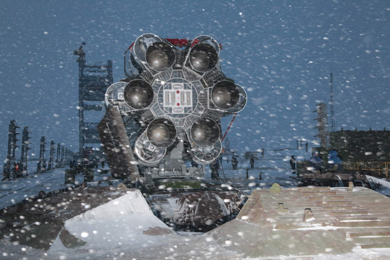 Illustration for article titled Russian Rocket Hardware Looks Even More Badass in a Blizzard